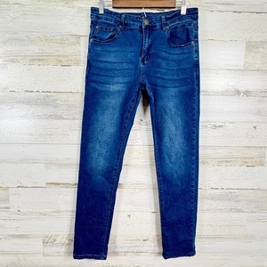 Blu Rock Denim Mens Dark Wash Slim Fit Jeans Casual Everyday Fashion 31x29 - Picture 1 of 12