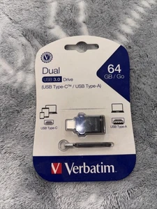 Verbatim USB 3.0 64GB Drive-usb-C To USB-A Brand New Still In Package - Picture 1 of 3
