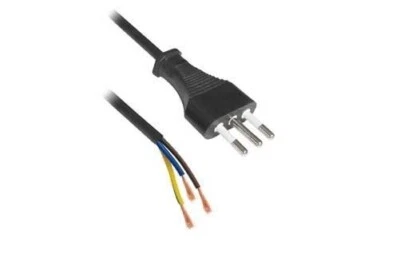 CAVO ALIMENTAZIONE SPINA 220V / 230V 10A TERRA 3X0.75 mm 1,8 mt NERO CAVI LIBERI