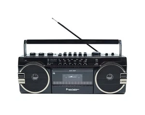 Portable Bluetooth Cassette Player Retro Boombox AM/FM Radio Black PA-4000-BLK - Picture 1 of 9