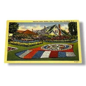 Postal emblema de la Legión Americana Roger Williams Park Providence Rhode Island C443 - Imagen 1 de 2