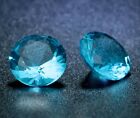 Round Cut Cubic Zirconia Stones Brilliant Middle Synthetic Gems - SEA BLUE 8 MM