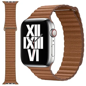 Oryginalny pasek do zegarka Apple Watch Skórzana pętla 44mm Rozmiar L Siodełko brązowe - Zdjęcie 1 z 2