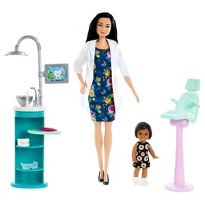 MATTEL Barbie Professions play set Dental office brunette FXP17 - Picture 1 of 4