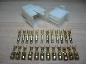 Latching Connector Set 12-pin 2.8mm 7/64" Male/Female 22-18AWG #E36J - Picture 1 of 5