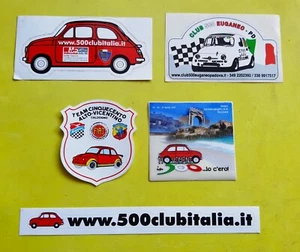 FIAT 500 D'EPOCA GADGET -ADESIVI VINTAGE ORIGINALI -COLLEZIONE 5 PEZZI !! - Foto 1 di 1
