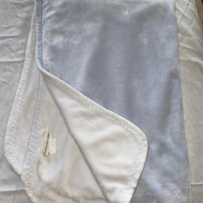 Manta gamuza cochecito bebé Pottery Barn niños azul claro suave Foto 1 de 4