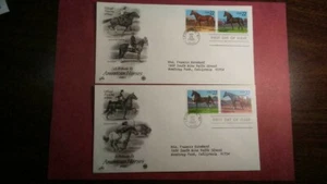 US Stamp FDC Scott #2155-8 - American Horses - Cachet - Set of 4 Stamps - Picture 1 of 1