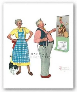 ART PRINT New Year Look Norman Rockwell 16x16 Haddads - Picture 1 of 1