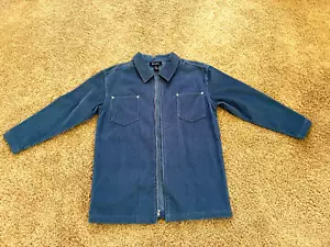 Denim And Co Corduroy Jacket Womens Small Blue 100% Cotton Full Zip Vintage - Picture 1 of 4