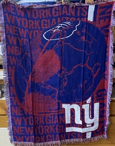 NEW YORK GIANTS Throw Blanket 56x42 Logo Football NY Made in the USA - Bild 1 von 2