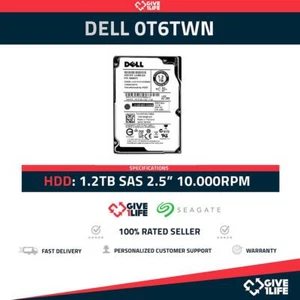 DELL HUC101212CSS600 0T6TWN 1.2TB HDD 2.5" SAS-2 6GB/S 10K 64MB - Picture 1 of 6