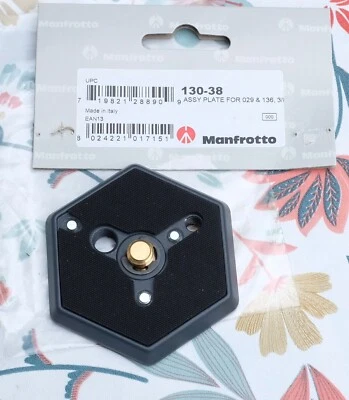 Manfrotto 130-38 Plateau rapide hexagonal 3/8'' plat - Photo 1/4