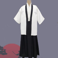 Men 3 Pcs Kimono Cardigan Yukata Set Hakama Dress Tradition Pants Cosplay