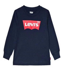 Levi's Big Boys Long Sleeve Logo T-Shirts Sizes: M, L Navy Blue Shirt Top - Picture 1 of 7