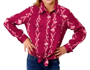 Roper Western Shirt Girl L/S Aztec Print XS Purple 03-080-0590-6086 PU - Picture 1 of 2