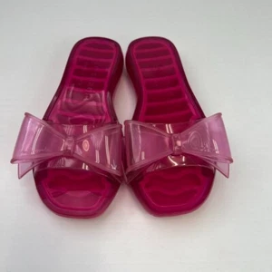 Kate Spade Sandal Women 7 Bow Tie Knot Slide Flat Jelly Cruise Resort Party Core - Picture 1 of 9