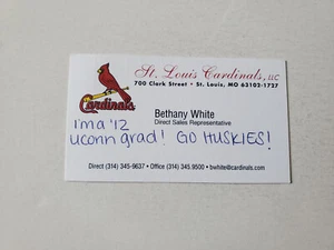 Tarjeta de visita deportiva de béisbol de los St. Louis Cardinals MLB - blanca betania - Imagen 1 de 2