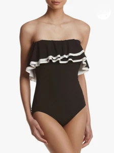 Contours by Coco Reef Women Standard Bandeau One Piece Swimsuit Black Size 10 - Picture 1 of 2