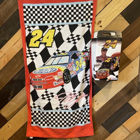 Vintage Jeff Gordon beach towel & cooler bundle. Beach or Track Ready! Cover