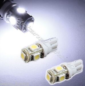 2-White 168 920 194 2825 T10 5-SMD LED Bulbs Parking City Back-Up License Lights