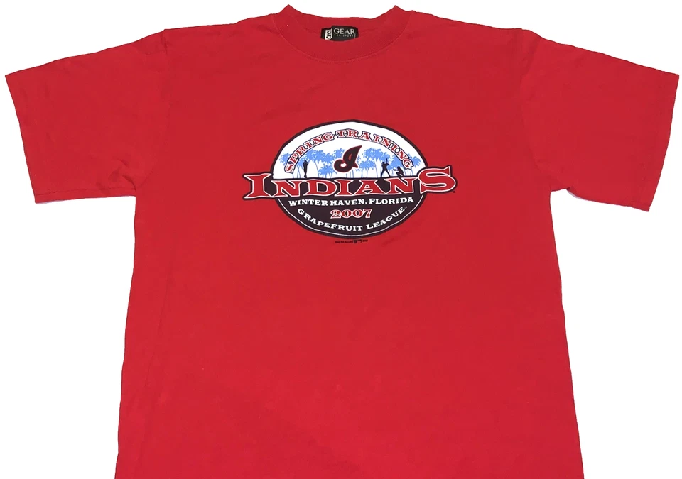 Camiseta de béisbol de entrenamiento de primavera de los Cleveland Indians 2007 rara de colección ¡Bonita! PEQUEÑO Foto 1 de 1