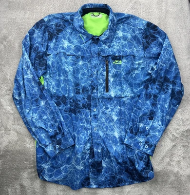 Camisa Pelágica Para Hombres 3XL Azul Eclipse Guía de Rendimiento Equipo de Pesca Pro Offshore Foto 1 de 4