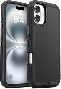 New LUX Tech Case For Apple iPhone 16 Plus Defender Case - Black - Picture 1 of 5