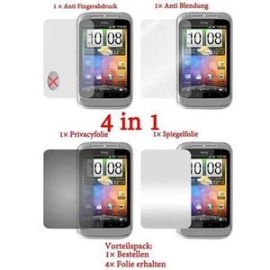 4x Protection Films for HTC WILDFIRE S Privacy Mirror Matt Fingerprint - Picture 1 of 1