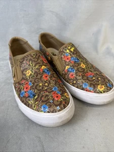 Scarpe Guess Los Angeles donna taglia 7,5 marroni fiori slip on Bollie-r - Foto 1 di 15
