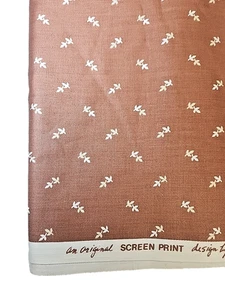 Vintage 1981 Kenmill Siebdruck polierter Chintz Calico Terrakotta Stoff 2 Jahre - Bild 1 von 5