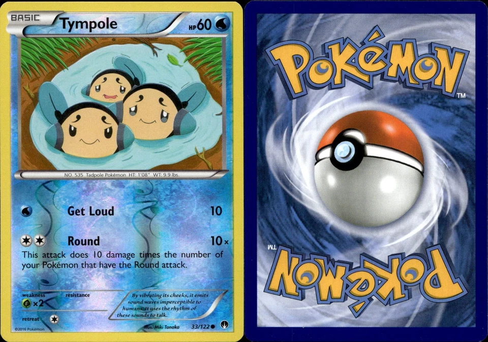 Pokemon TCG Tympole BREAKpoint 33/122 Reverse Holo Common Card NM - Image 1 of 1