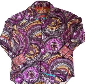 Robert Graham RARE Silk Road Men’s Abstract Embroidered Cuff Shirt Medium - Picture 1 of 11