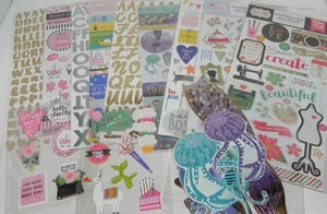 LOT HEY GIRL BIRTHDAY MERMAID STICKERS CHIPBOARD EPHEMERA CARTA BELLA PAPER STU - Picture 1 of 8