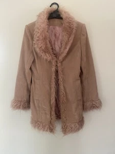 Vintage Pink Penny Lane Afghan Coat Size M Faux Fur Y2K Hippy Festival - Picture 1 of 12