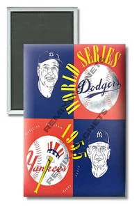 1955 World Series NY Yankees LA Dodgers MLB Program 2 x 3 Refrigerator Magnet - Picture 1 of 3