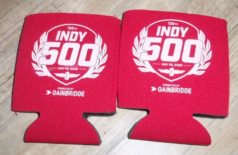 2022 running Indianapolis 500 Can Cooler 12 oz. Koozie Indy 500! Cover