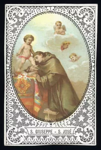 antico santino cromo-holy card S.ANTONIO DA PADOVA - Picture 1 of 1