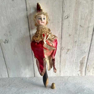 Small Antique French Fashion Doll Musical Marotte Doll Jester C 1880 - Picture 1 of 13