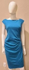 Diane Von Furstenberg Gabi Knit Suiting Dress Womens Teal Turquoise Size 8 - Picture 1 of 8