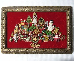 Quadro Vintage Gioielli Albero Corniciato Arte OOAK Artista Natale Firmato (14) - Foto 1 di 7