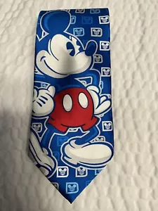 Cravatta collo di seta da uomo Disney Parks blu Topolino Walt Disney World logo - Foto 1 di 6