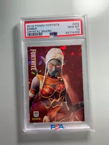 2019 Panini Fortnite Series 1 Ember Crystal Shard #232 PSA 10 USA - Picture 1 of 2