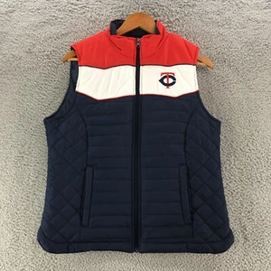 Minnesota Twins MLB Quilted Puffer Vest Jacket Men Large Red White Blue Full Zip - Picture 1 of 14