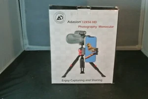 Adasion Black 12x56 HD Photography Monocular Telescope With Hand Strap Used - Picture 1 of 6