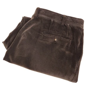 Canali Pantalone Uomo 40x30 Marrone Tessuto Velluto a coste Piatto Dritto Italia - Foto 1 di 4