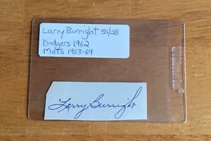 Larry Burright 1962 Dodgers 1963 Mets Signed Autograph Album Page Cut Sig - Picture 1 of 2