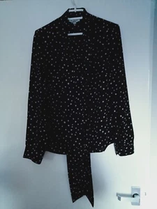 Black Blouse With Star Print. Size 10 VGC - Picture 1 of 3