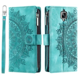 For OnePlus 3 3T Case Datura Leather Zipper Card Slots Flip Wallet Pocket Cover - Picture 1 of 68