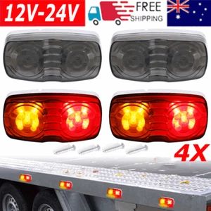 4X Amber Red 10LED Side Marker Clearance Light Trailer Truck Caravan Camper Lamp - Picture 1 of 15